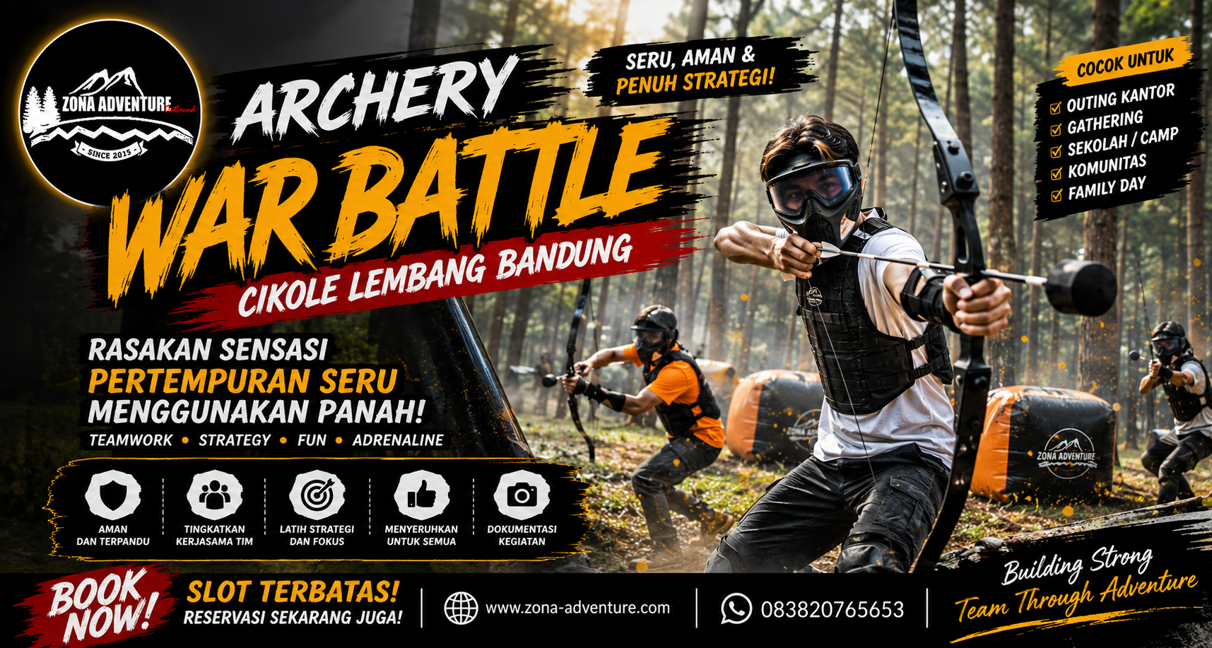 Archery War Battle Cikole Lembang Bandung: Sensasi Perang Panahan Outbound di Hutan Pinus