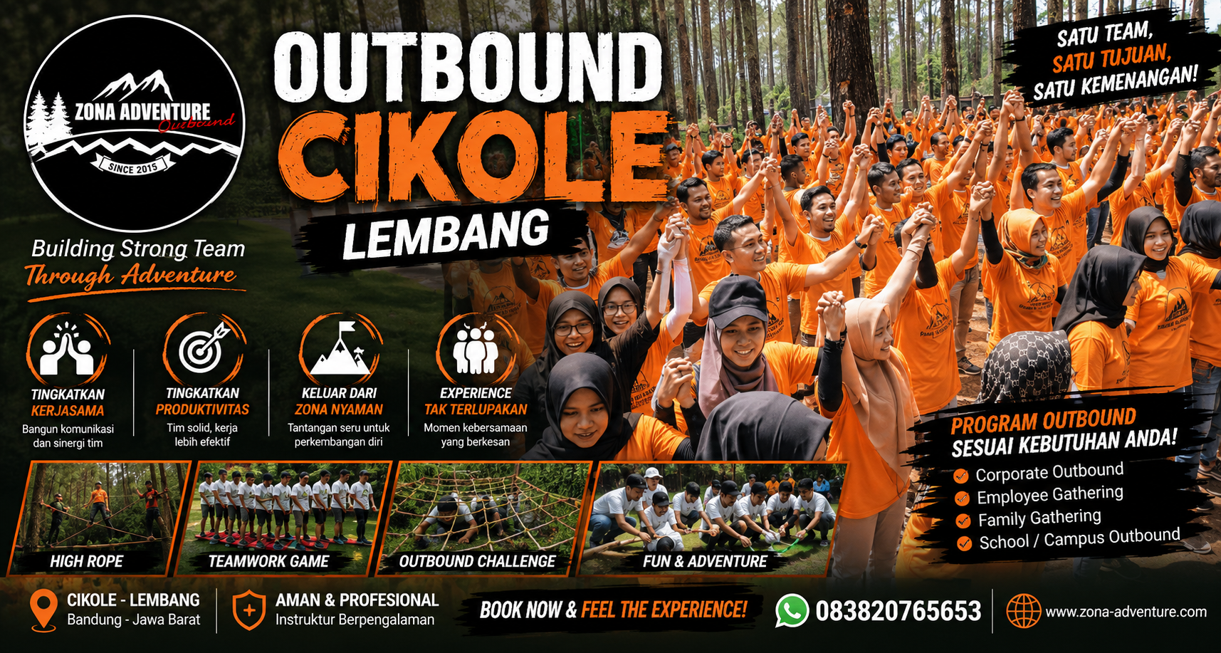 OUTBOUND CIKOLE LEMBANG: SENSASI ADRENALIN DI TENGAH HUTAN PINUS RINDANG