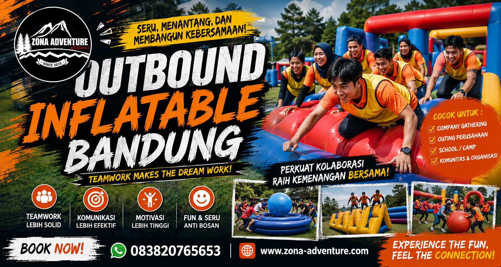 OUTBOUND INFLATABLE BANDUNG: Sensasi Seru Bebas Rasa Takut Bersama Zona Adventure