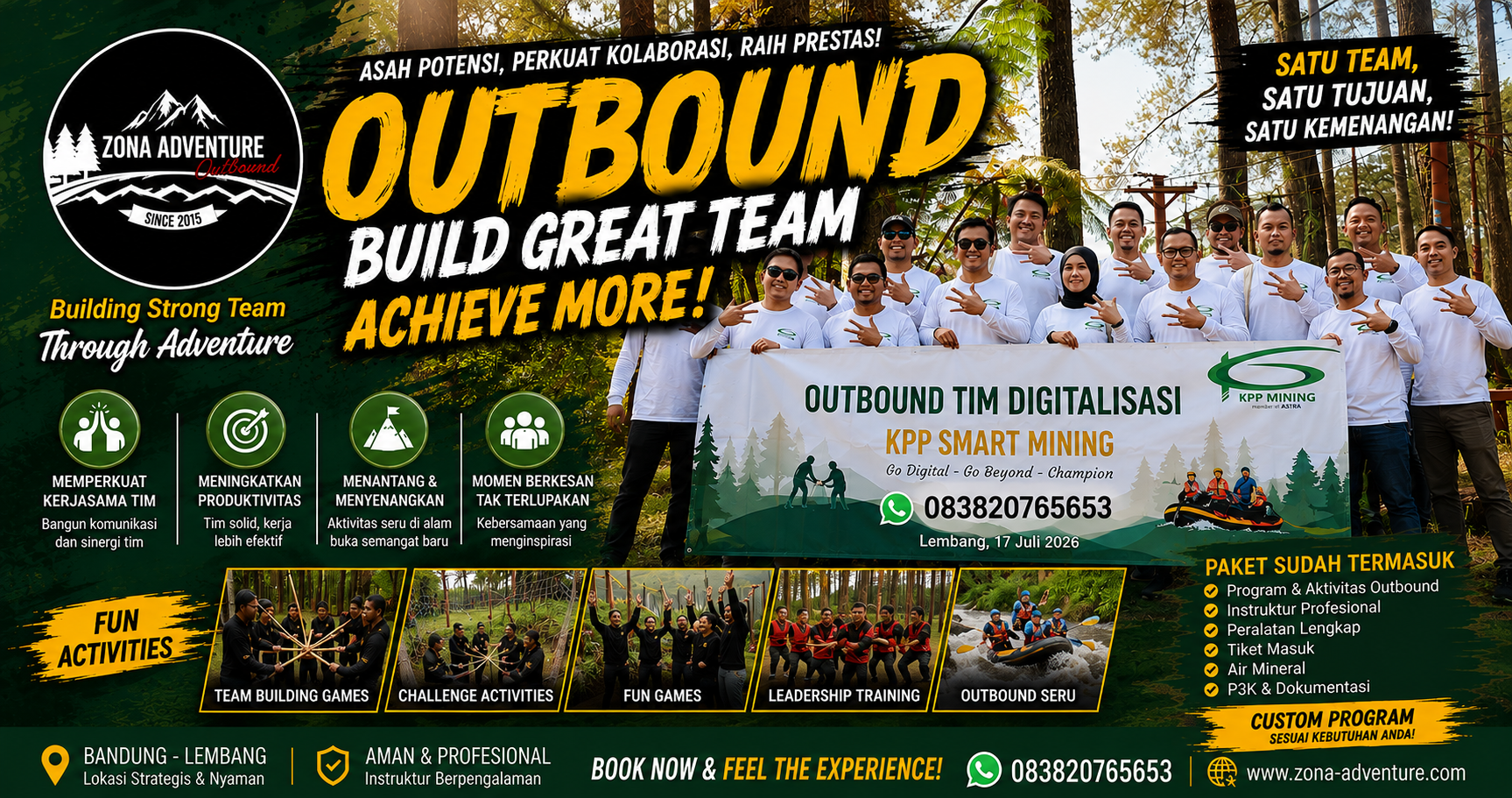 OUTBOUND BANDUNG: RAHASIA UTAMA MEMBANGUN TIM SOLID DAN MELEPAS PENAT