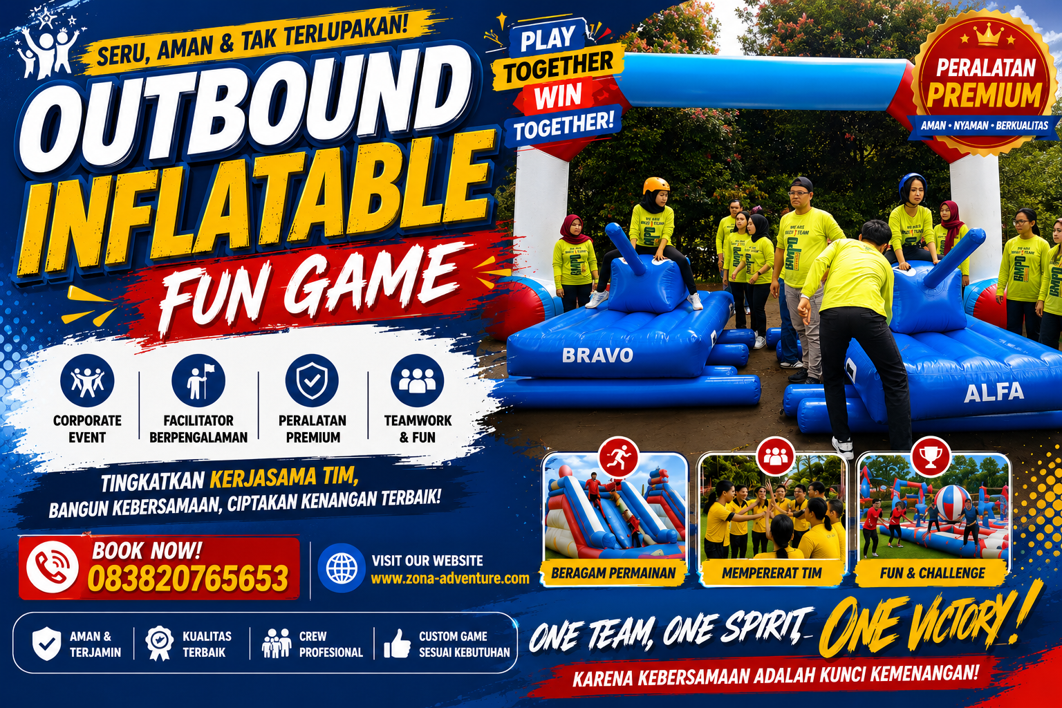 outbound inflatable bandung - fun game - zona adventure